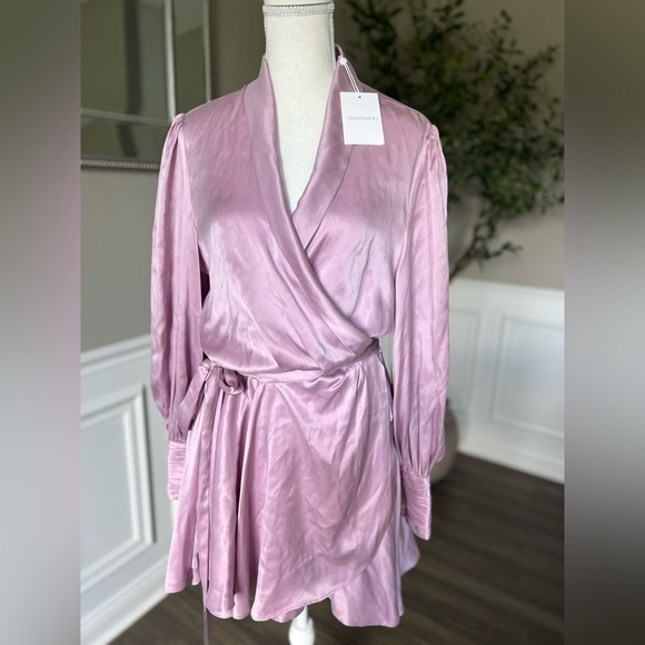Zimmermann Dresses & Skirts - Zimmermann Silk Wrap V-Neck Minidress In Lavender Purple sz 4 US 10/12  NWT 595$